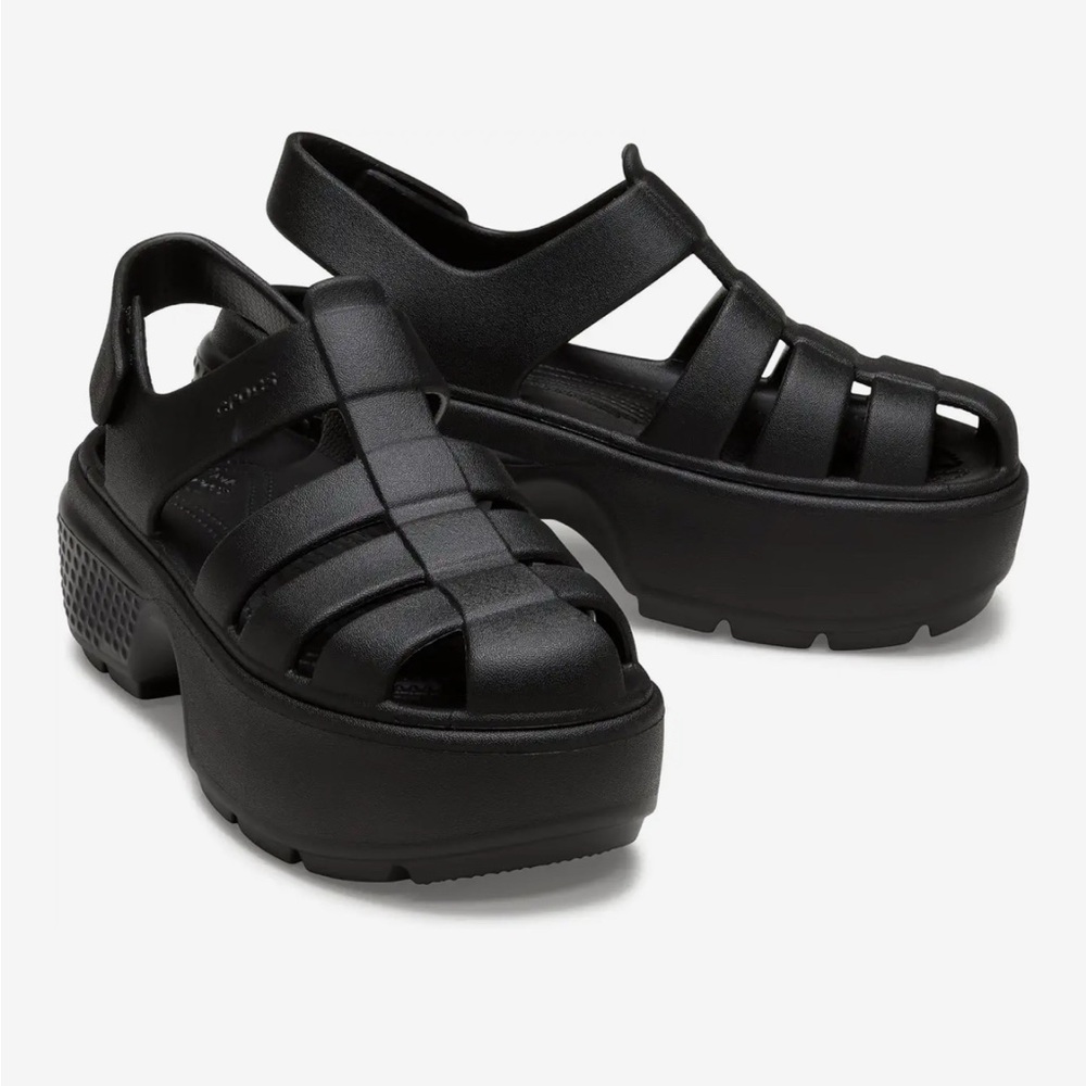 Crocs fisherman Black Platform Sandals